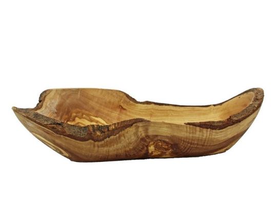 Olivenholzschale rustikal, oval lang, 12x30cm Olivenholzschale rustikal, oval lang, 12x30cm